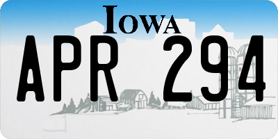 IA license plate APR294