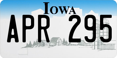 IA license plate APR295
