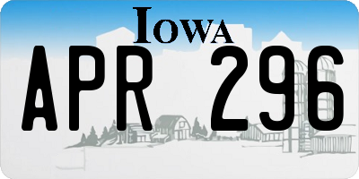 IA license plate APR296