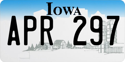 IA license plate APR297