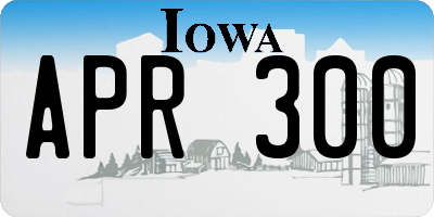 IA license plate APR300