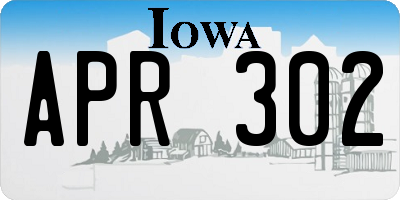 IA license plate APR302