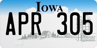 IA license plate APR305