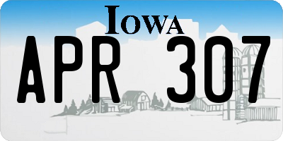 IA license plate APR307