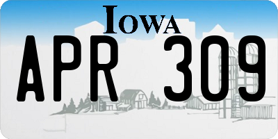 IA license plate APR309