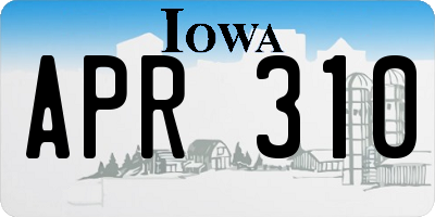 IA license plate APR310