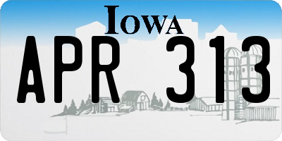 IA license plate APR313