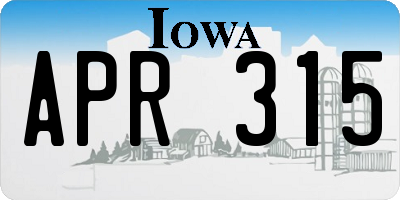 IA license plate APR315