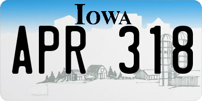 IA license plate APR318