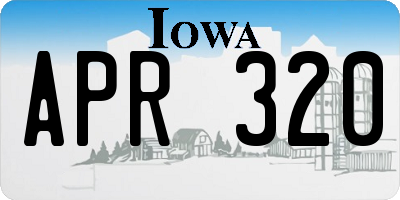 IA license plate APR320
