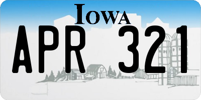 IA license plate APR321