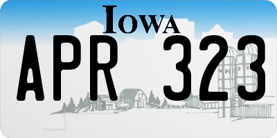 IA license plate APR323