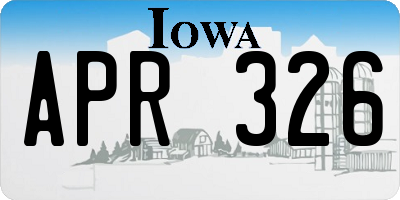 IA license plate APR326