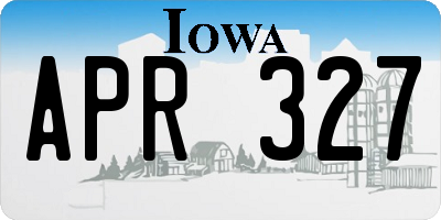 IA license plate APR327