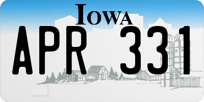 IA license plate APR331