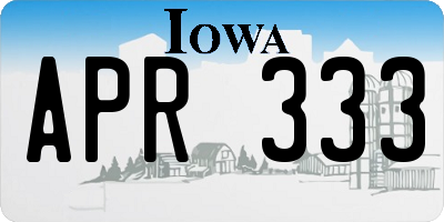 IA license plate APR333