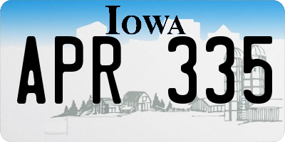 IA license plate APR335
