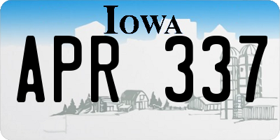 IA license plate APR337