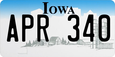 IA license plate APR340