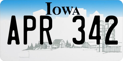 IA license plate APR342