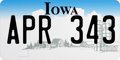 IA license plate APR343