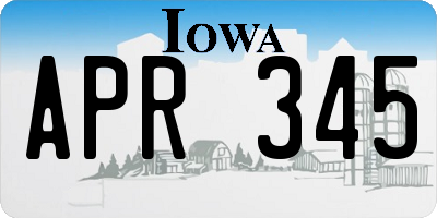 IA license plate APR345