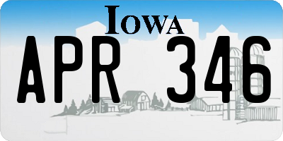 IA license plate APR346