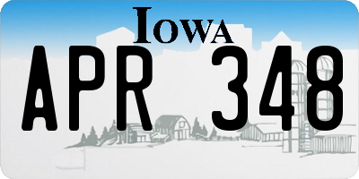 IA license plate APR348