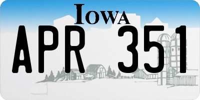 IA license plate APR351