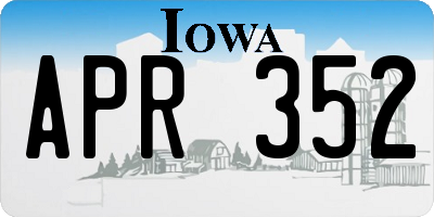 IA license plate APR352