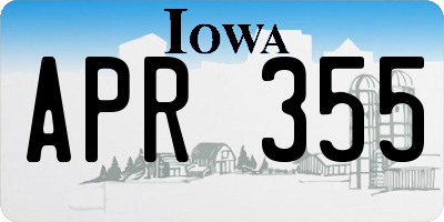 IA license plate APR355