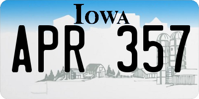 IA license plate APR357