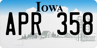 IA license plate APR358