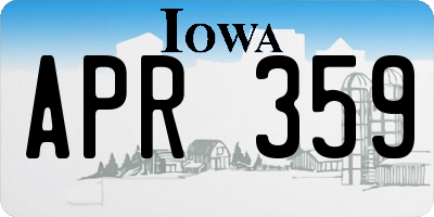 IA license plate APR359