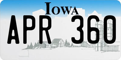IA license plate APR360