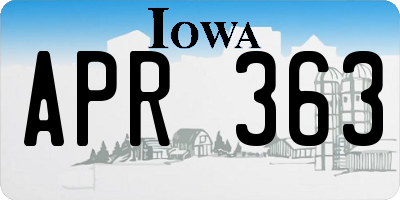 IA license plate APR363