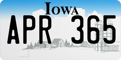 IA license plate APR365
