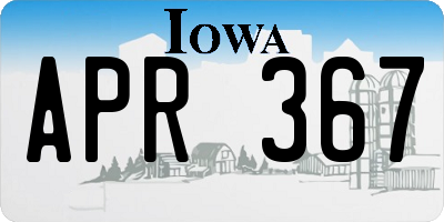 IA license plate APR367