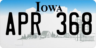 IA license plate APR368