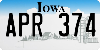 IA license plate APR374