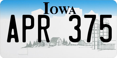 IA license plate APR375