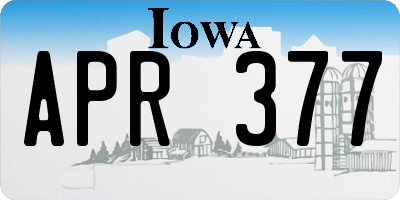 IA license plate APR377
