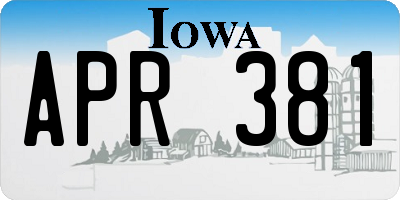 IA license plate APR381