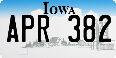 IA license plate APR382