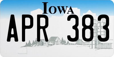 IA license plate APR383