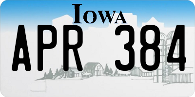 IA license plate APR384