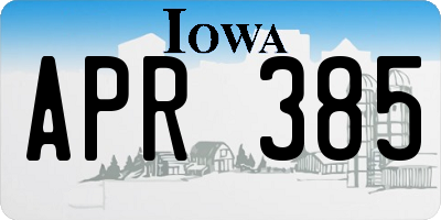 IA license plate APR385