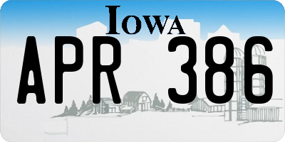 IA license plate APR386