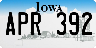 IA license plate APR392