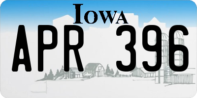 IA license plate APR396